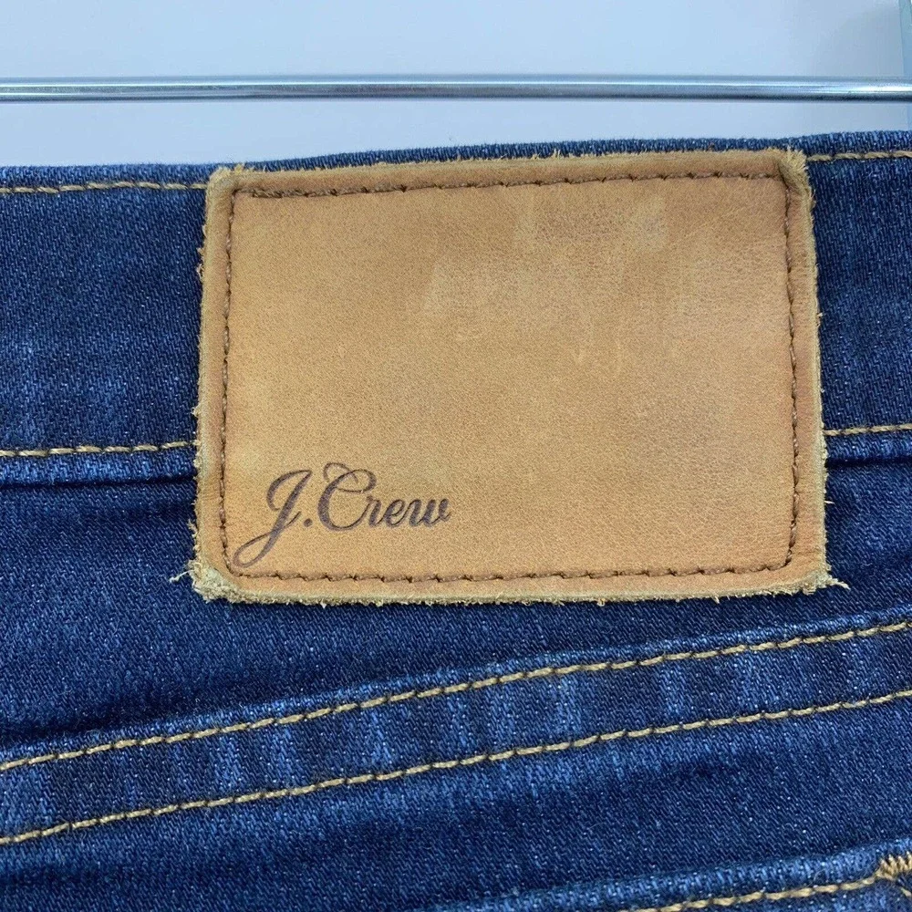 J. Crew Toothpick Jeans Size 27 Skinny Dark Wash Mid Rise Stretch Zip Fly Blue